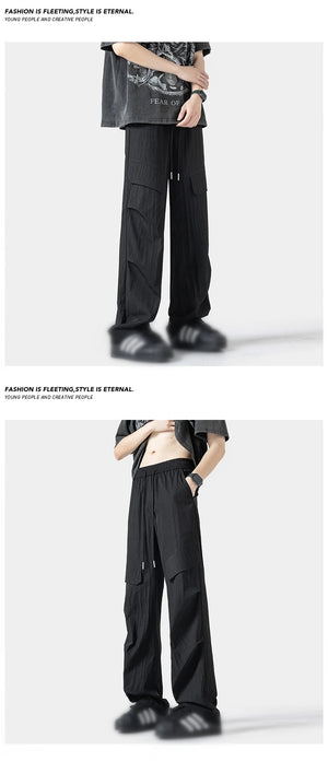 Plain Color Outdoor Straight Pants , - Streetwear Pants - Slick Street
