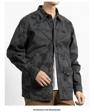 Classic Safari Camo Style Patch Pocket Jacket , - Streetwear Jacket - Slick Street