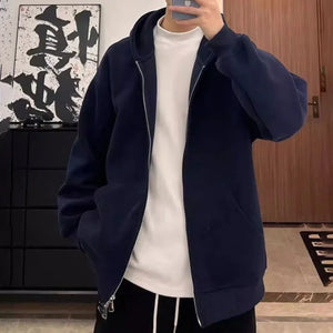 Plain Color Double Zipper Hoodie , - Streetwear Hoodie - Slick Street
