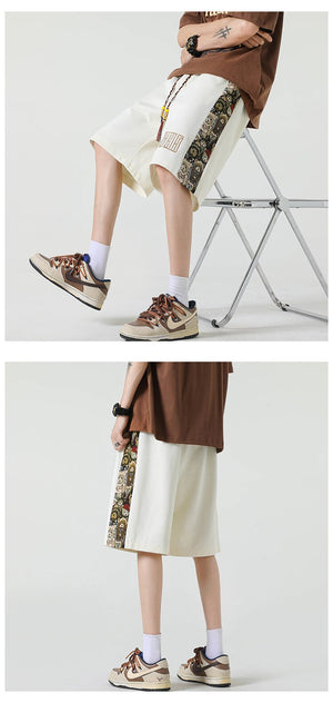 Kawaii Bear Side Patch Baggy Shorts , - Streetwear Shorts - Slick Street