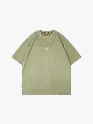 Ancient Cybersigilism Art T-Shirt Green, S - Streetwear T-Shirts - Slick Street