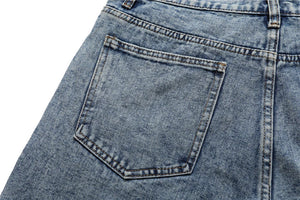 Star Denim Shorts , - Streetwear Shorts - Slick Street