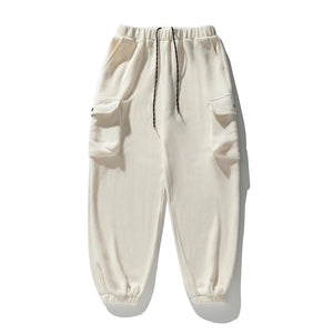 Unicolorous Fleece Cargo Joggers White, M - Streetwear Joggers - Slick Street