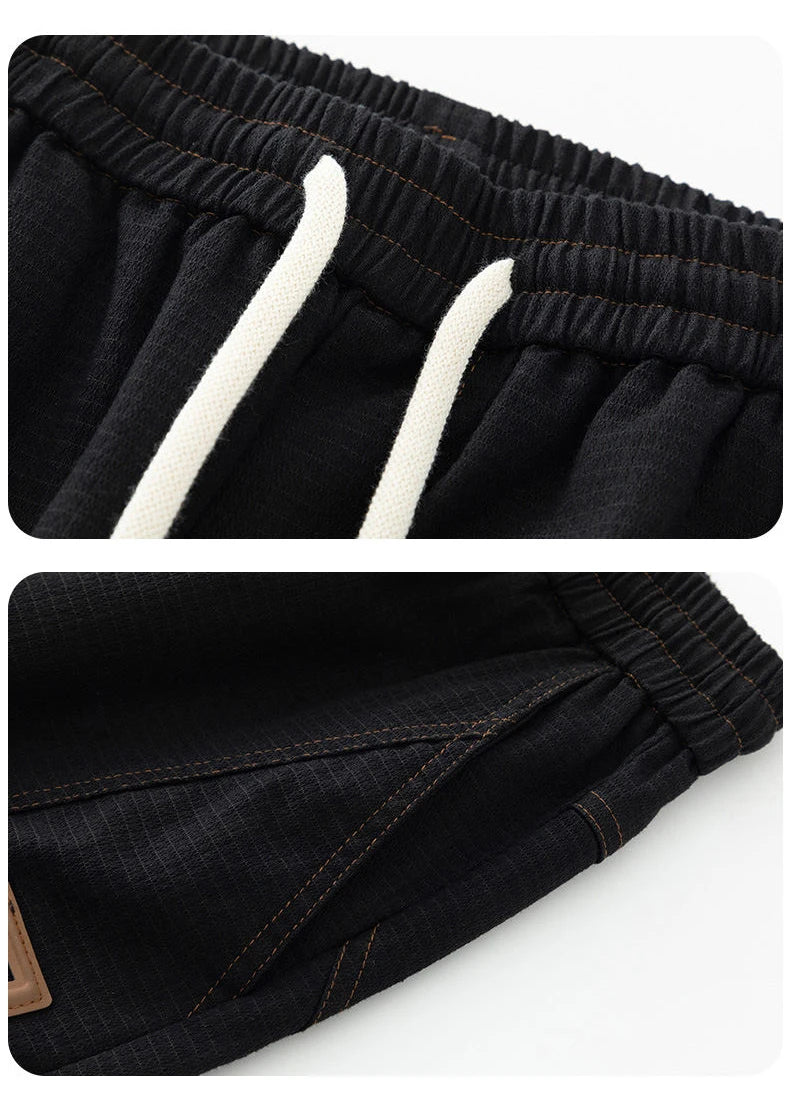 Elastic Cropped Pockets Safari Style Pants ,  - Streetwear Pants - Slick Street