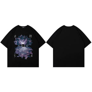 Indigo Lightning Reflection T-Shirt Black, M - Streetwear T-Shirts - Slick Street