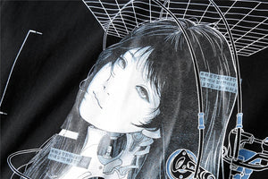 Streetwear Robotic Anime Girl Loose T-Shirt , - Streetwear T-Shirt - Slick Street