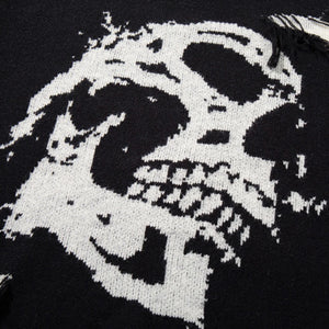 Skull Star Knitted Sweatshirt , - Streetwear Sweatshirts - Slick Street