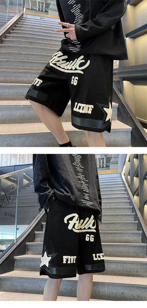 Number 66 Knee Length Shorts , - Streetwear Shorts - Slick Street