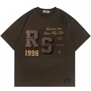1998 Share My Life Loose T-Shirt Brown, XS - Streetwear T-Shirts - Slick Street