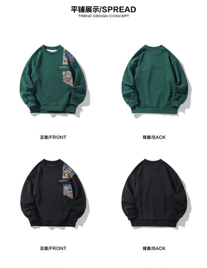 Romantic Bears Pattern Shoulder Patchwork Sweater , - Streetwear Sweater - Slick Street