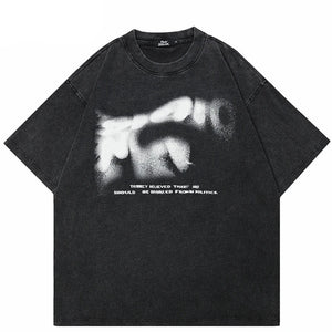 Dark Sable Fuzzy Letters Graphic T-Shirt , - Streetwear T-Shirts - Slick Street