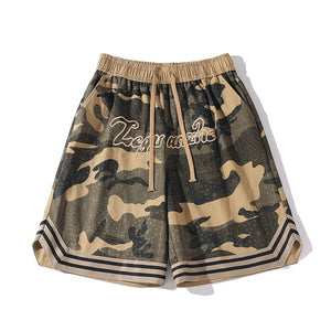 Camo Goth Knee Length Shorts , - Streetwear Shorts - Slick Street