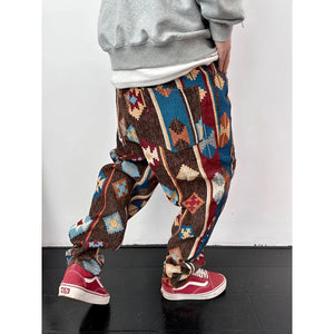 Geometric Retro Ethnic Style Pants , - Streetwear Pants - Slick Street