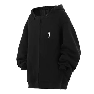 Alien 'i' Techwear Hoodie Black, M - Streetwear Hoodie - Slick Street