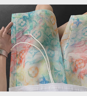 X-Color Tie-dye Mesh Shorts , - Streetwear Shorts - Slick Street