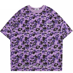 Snappy Crocodile Star Camouflage Design T-Shirt , - Streetwear T-Shirts - Slick Street