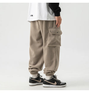 Unicolorous Fleece Cargo Joggers , - Streetwear Joggers - Slick Street