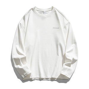 We lead, others copy© Casual Solid Long Sleeve White, XS - Streetwear T-Shirts - Slick Street