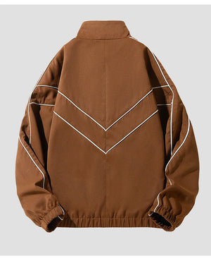 Striped White Lining With Rib sleeve Style Jacket , - Streetwear Jacket - Slick Street