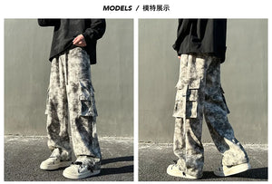 Tie Dye Large Size Pockets Pants , - Streetwear Pants - Slick Street