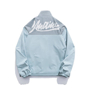 AMAIMON Stand-Up Collar Windbreaker Jacket Light Blue, XS - Streetwear Jacket - Slick Street