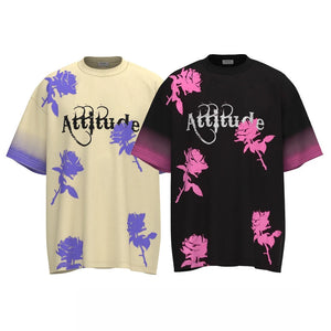Pink Rose Attitude Graphic T-Shirt , - Streetwear T-Shirts - Slick Street