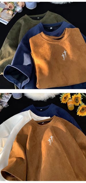 Knobby Star Graphic Crew Neck T-Shirt , - Streetwear T-Shirts - Slick Street