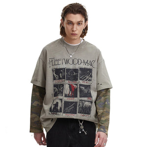 Fleetwood Mac Camo Long Sleeve T-Shirt , - Streetwear T-Shirts - Slick Street