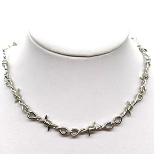 Y2K Punk Wire Necklace & Bracelet Silver Necklace, - Streetwear Necklace - Slick Street
