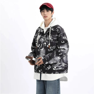 Graffiti Black Graphic Design Hoodie , - Streetwear Hoodie - Slick Street