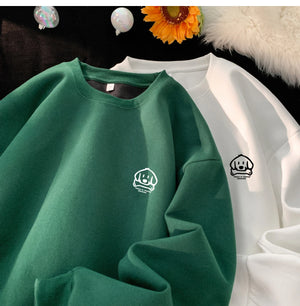 Cute Dog Graphic Waffle Fabric Sweater , - Streetwear Sweater - Slick Street