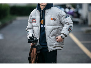 OREGON WILD Rock Patches Bomber Jacket , - Streetwear Jacket - Slick Street