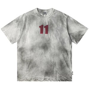 Master Number 11 Tie-Die T-Shirt Gray, M - Streetwear T-Shirts - Slick Street