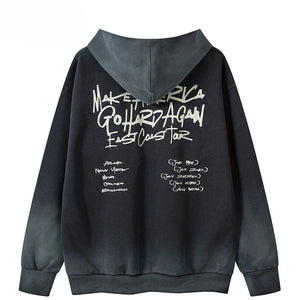 Make America Go Hard Again Graffiti Zipper Hoodie , - Streetwear Hoodie - Slick Street