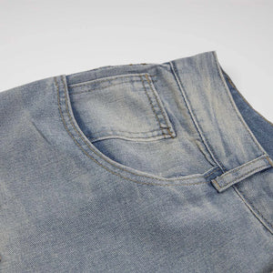 Rhinestone Denim Ripped Shorts , - Streetwear Shorts - Slick Street