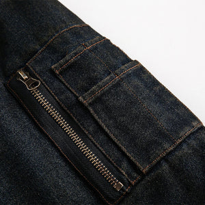 Coal Black Washed Fur Hooded Jacket , - Streetwear Jacket - Slick Street