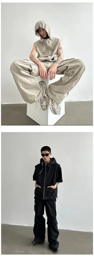 Pyro Ghost Sleeveless Cargo Pants Set , - Streetwear Tracksuits - Slick Street