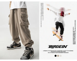 Unicolorous Fleece Cargo Joggers , - Streetwear Joggers - Slick Street