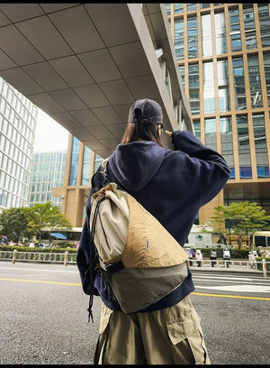 Two Tone Drawstring Backpack , - Streetwear Bag - Slick Street