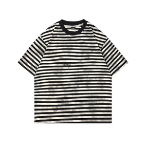 Classic Color Crash Striped T-Shirt Black, XXS - Streetwear T-Shirts - Slick Street