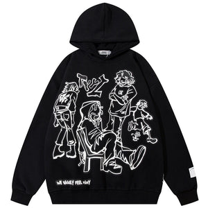 We V Cartoon Sketch Hoodie , - Streetwear Hoodie - Slick Street