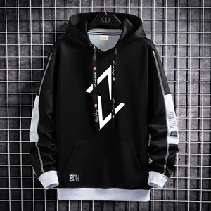 Double V Shape Pullover Hoodie Black, XS - Streetwear Hoodie - Slick Street