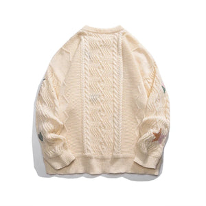 Midnight Time Knitted Ribbed Pullover Sweater , - Streetwear Sweater - Slick Street