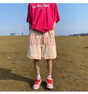 Diligent Boundary Letter Y2K Bermuda Shorts , - Streetwear Shorts - Slick Street