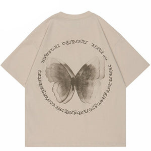 UNUSUAL ORIGINAL Butterfly Shadow Graphic T-Shirt , - Streetwear T-Shirts - Slick Street