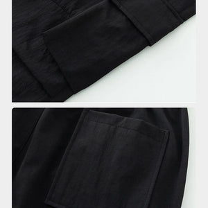 Plain Color Hiking Style Knee Pocket Pants , - Streetwear Pants - Slick Street