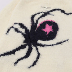 Star Spider Web Knitted Sweater , - Streetwear Sweater - Slick Street