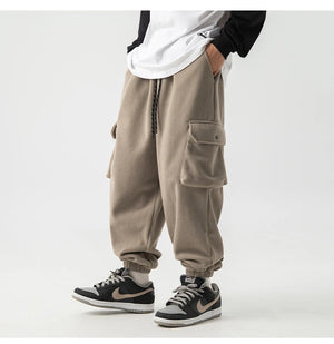Unicolorous Fleece Cargo Joggers , - Streetwear Joggers - Slick Street