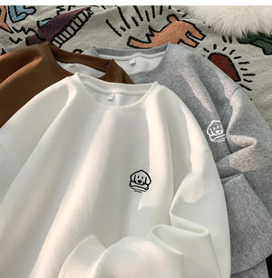 Cute Dog Graphic Waffle Fabric Sweater , - Streetwear Sweater - Slick Street