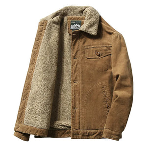 Corduroy Button Up Fleece Jacket , - Streetwear Jacket - Slick Street